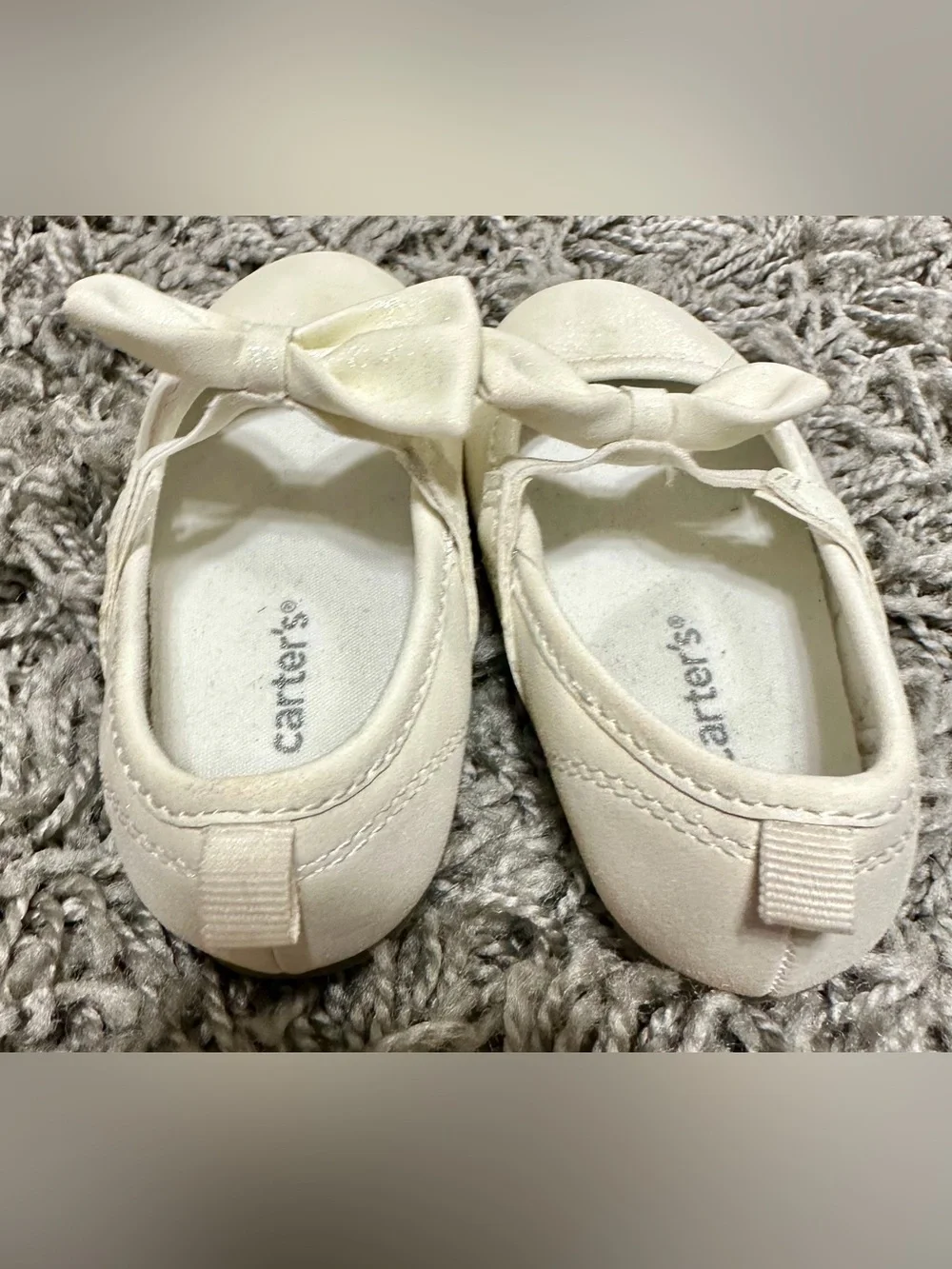 Carter's Cream Bow Ballet Flats for Kids